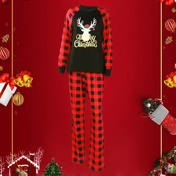 

Christmas Family Pajamas Set Women Christmas Clothes Mama Suit Home Plaid Sleepwear Mom Matching Family Outfits Cotton 2019 New
