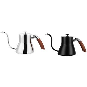 

HOT SALE 800Ml Stainless Steel Mounting Bracket Hand Punch Pot Coffee Pots with Lid Drip Gooseneck Spout Long Mouth Coffee Kettl