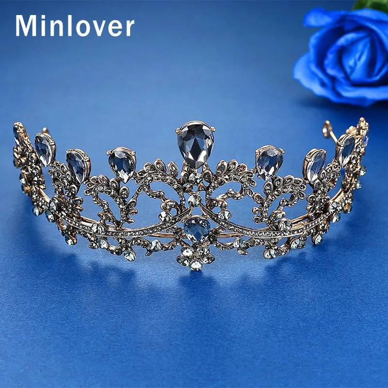 Minlover новые искусственные кристаллы в стиле барокко Свадебные короны тиары