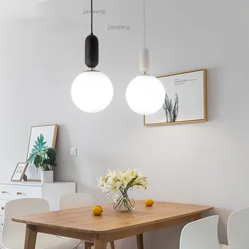 

LED Glass Pendant Lamps Lighting Nordic Round Chandelier Light Fixture Postmodern Light Luxury Kitchen Accessories Hanging Lamps