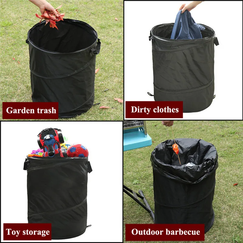 

Outdoor Folding Trash Can High Quality Oxford Cloth Durable Weed Garbage Bag Leaf Storage Bag Camping Toolg