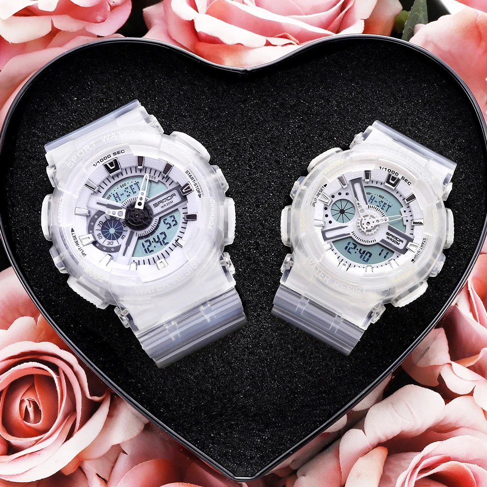 Reloj Digital de cuarzo para hombre y mujer, cronógrafo de lujo con pantalla LED, estilo militar, resistente al agua