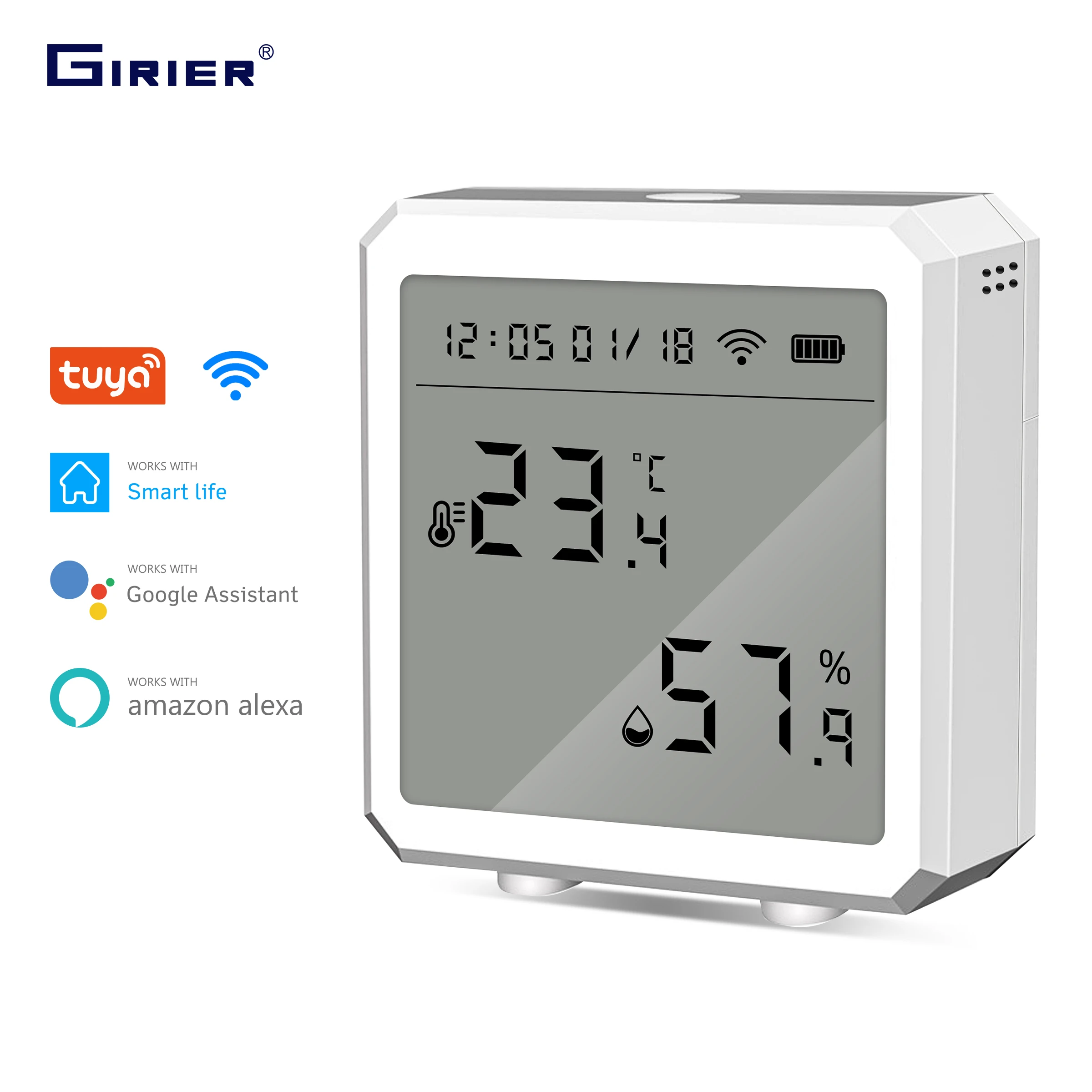 Tuya Wifi Smart Temperature And Humidity Sensor With Lcd Screen Digital