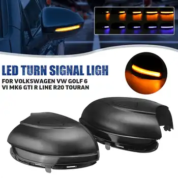 

2pcs Dynamic Blinker LED Turn Signal Light Side Mirror Indicator Sequential 2 Modes for VW GOLF 6 VI MK6 GTI R line R20 Touran
