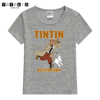 

Little Girl Boy The Adventures of Tintin Print Funny T-shirt T shirt The Black Grey Pink Top Baby T Shirt Thanksgiving Shirt