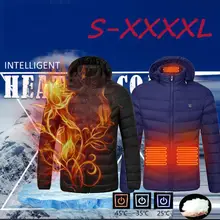 Мужские лыжные куртки, Повседневная мода, смарт, USB, Abdo, мужская, с вырезом сзади, четыре, с электрическим подогревом, теплая, хлопковая, дышащая одежда, manteau hiver