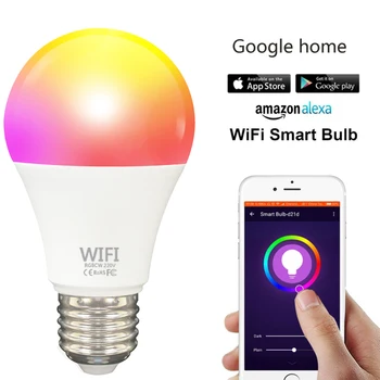 

Control Wake up Smart Lamp Night Light Dimmable 15W B22 E27 WiFi Smart Light Bulb LED Lamp App Operate Alexa Google Assistant