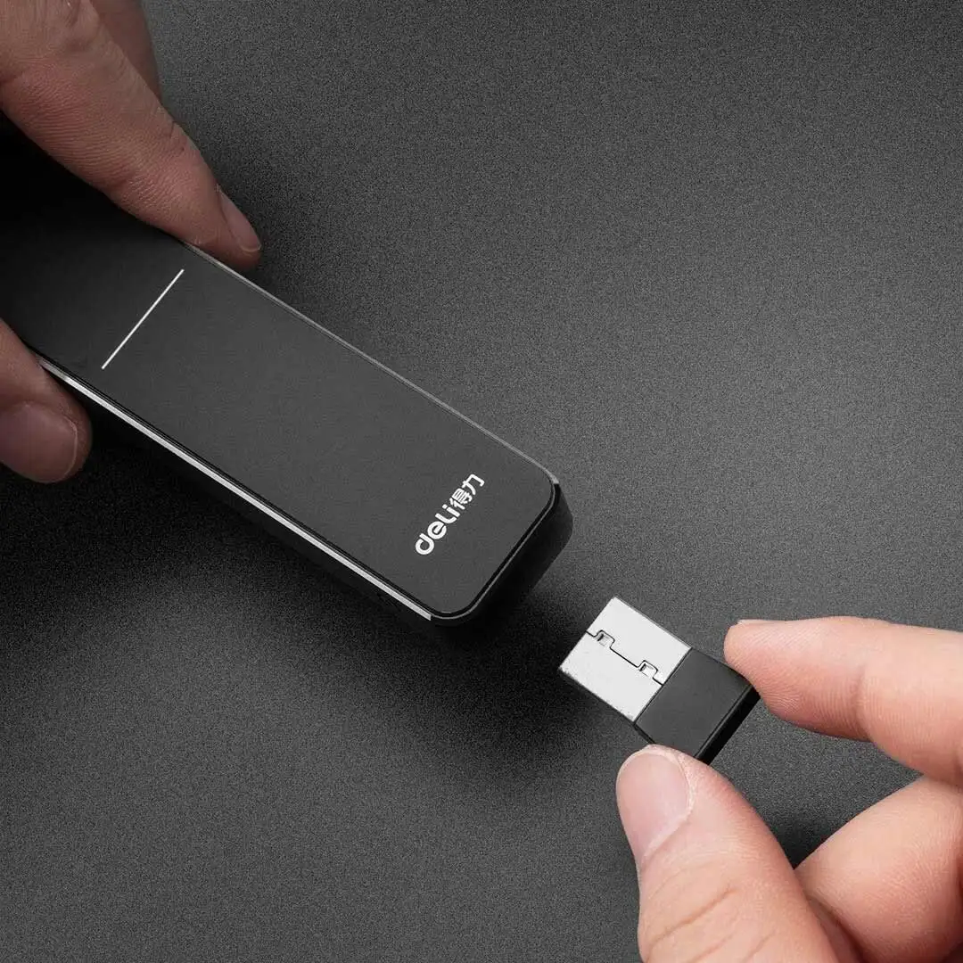 Xiaomi Deli 2,4 ГГц Беспроводная лазерная ручка usb мышь F сенсорное управление двойной режим 30 м лазерная указка ручка для планшета ноутбук ПК настольный компьютер