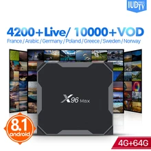 IUDTV Pro IPTV Subscription France Arabic Sweden X96 MAX Android 8.1 Tv Box 4G 64G IPTV French German Spain Sweden Greek IP TV