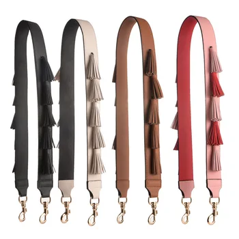 

Genuine Cow Leather Decorative Tassel Strap Women Handmade Crafted Color Block Strap Replacement Belt