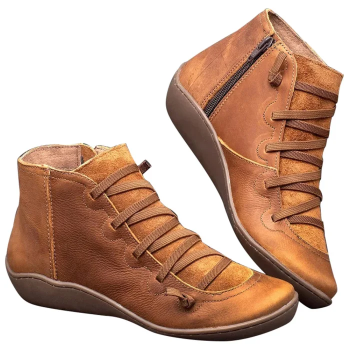Женские осенние повседневные ботильоны из искусственной кожи на шнуровке ботинки на плоской подошве британский стиль SMN88