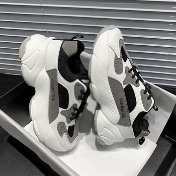 

Women Platform Chunky Sneakers Fashion Designers Lace Up Casual Shoes Woman 2020 Autumn Tenis Basket Female Vulcanized Shoes 5cm