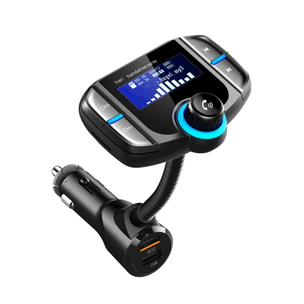 Двойной USB порт быстрой зарядки автомобиля BT MP3 плеер FM радио передатчик поддержка быстрой зарядки воспроизведения музыки Handfree вызов