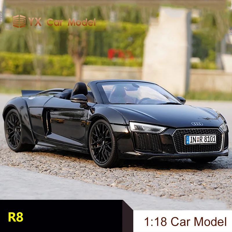 Литье под давлением автомобиля 1: 18 модель Audi R8 Spyder Кабриолет Roadster моделирование