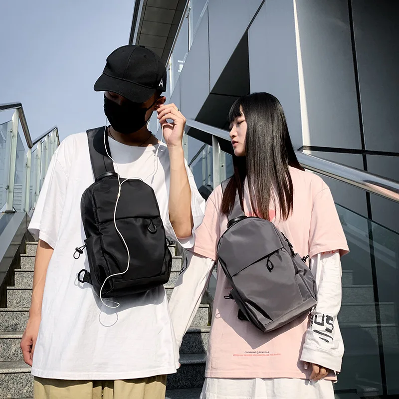 

2019 New Style Popular Brand Men Chest Pack Harajuku Wind Shoulder Bag Shoulder Backpack Solid Color Chest Bag