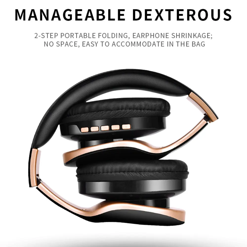 Wireless Bluetooth Headphones Earphone Foldable Stereo Bass Gaming Headset With Microphone For PC Mobile phone Mp3 Headphone