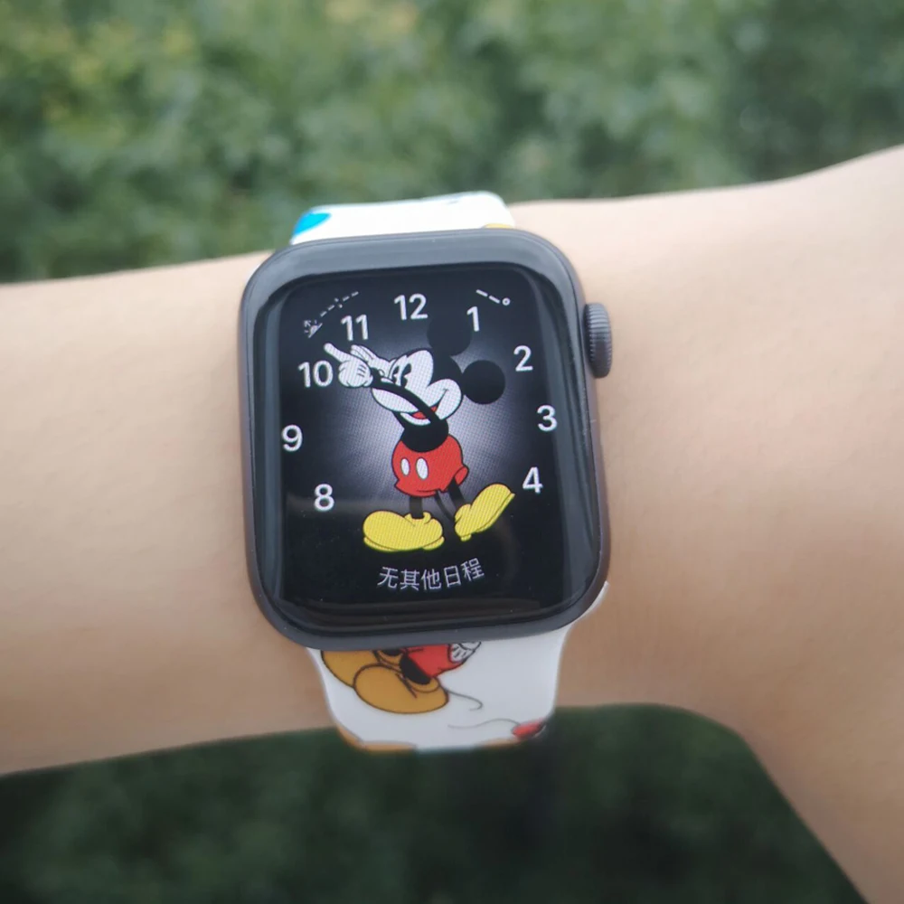 Мультфильм браслет с подвеской в виде мыши ремешок для iwatch серии 4 3 2 1 40 мм 44 мм спортивный силиконовый ремешок для Apple watch 38 мм 42 мм женский браслет