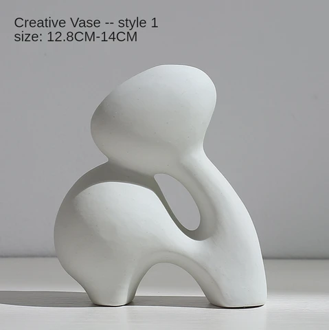 Ceramic Vase White Nordic Style Ceramic Vase Modern Minimalist Vase Vase for Home Decoration Decoracion Nordica Hogar