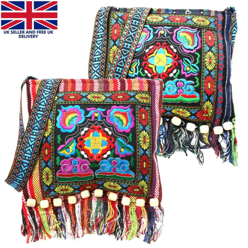 Hmong винтажная Китайская Этническая сумка через плечо с вышивкой в стиле