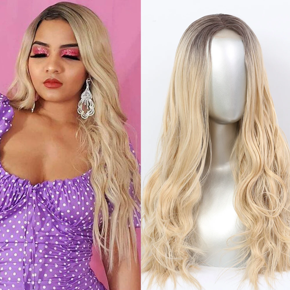 Synthetic Lace Wigs For Women Middle Parting 26inch Long Wavy Hair Cosplay/Daily 3 Color optional High Temperature Fiber Synthetic Lace Wigs For Women Middle Parting 26inch Long Wavy Hair Cosplay/Daily 3 Color optional High Temperature Fiber