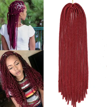 

AOOSOO Faux Locs 20inch Crochet Braids Soft Natural Soft Synthetic Hair Extension for black female 20Strands 1PC