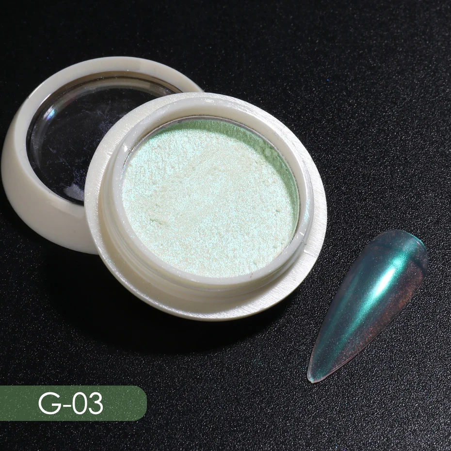 Nail Glitter Solid Powder Aurora Mirror Iridescent Chrome Mermaid Pigment Holographic Rubbing Dust Decorations