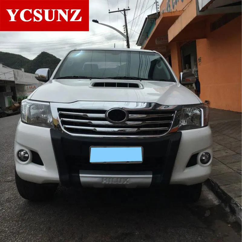 

ABS Chrome molding Front Grille Cover Decoration Grill Trim Sticker Chromium Styling For Toyota Hilux Vigo 2012-2014 Accessories