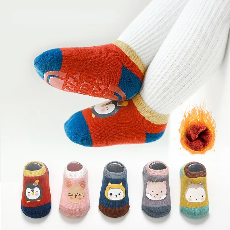 

Baby Socks Winter Terry Socks Cotton Solid Colorful Kids Socks Girls Cute Boys Girls Toddler Socks Baby Non-slip Floor Socks