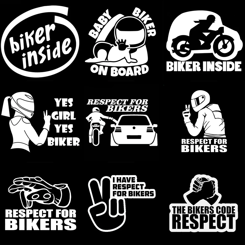 Interesting Car Stickers Respect for Bikers Sticker Funny Wrap Vinyl