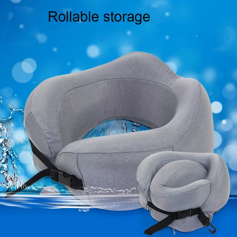 Портативный для путешествий Memory Foam ортопедические подушки Управлением самолет для сна, отдыха шеи подушки автомобиля Подушка под голову