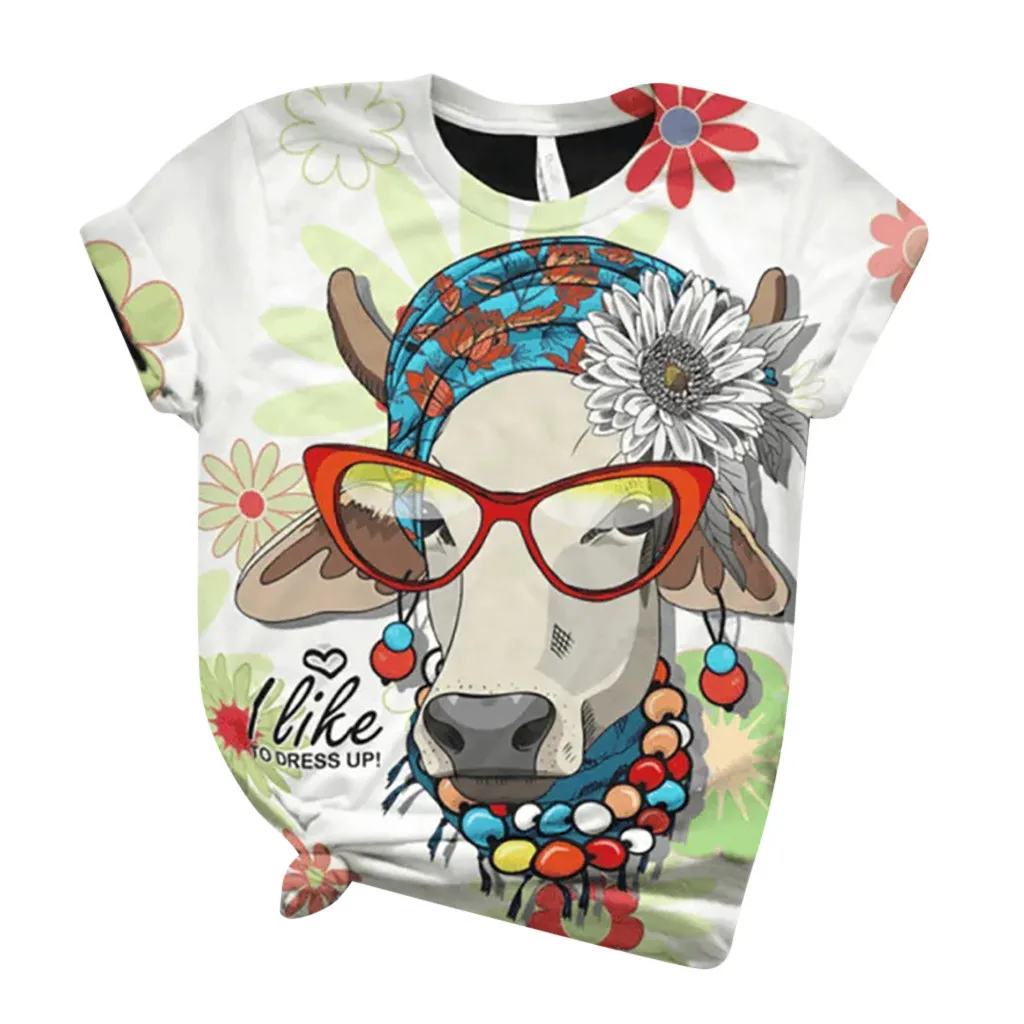 Tshirt Women Plus Size Short Sleeve 3d Animal Printed O-neck Tops Tee T-shirt Haut Camiseta Top Women Harajuku T Shirt Camisas
