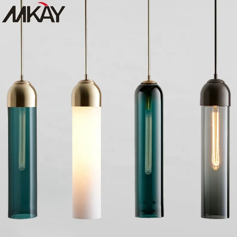 High Quality Home Unique Perfect Copper Smoky Gray Color Glass Pendant Lamp For Bar Lamparas De Techo Colgante