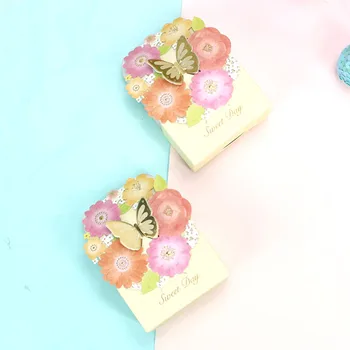 

AVEBIEN 50pcs candy paper packaging flower gift box коробка упаковка engaged wedding decor party supplies Chocolate candy box