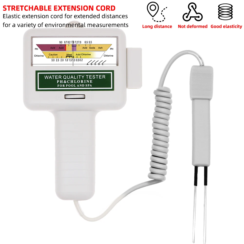 2 In 1 PH & CL2 Meter Chlorine Detector Swimming Pool Spa Chlorine Monitor Tester Aquarium Hot Spring Water Quality Tester 6