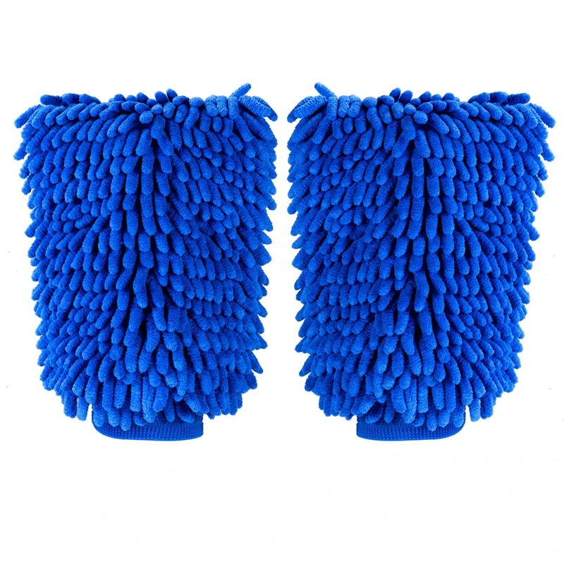 2 pcs per set SPTA Ultimate перчатки для мытья автомобиля большого размера, ультра мягкие перчатки из микрофибры для мытья автомобиля, двухсторонние перчатки из синели без царапин - Цвет: 2 pcs per set