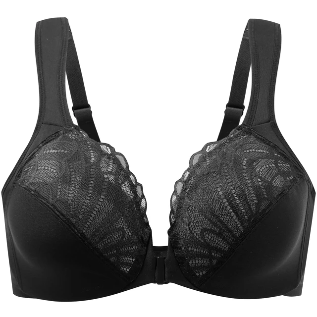 MELENECA Front Closure Bras for Women Underwire Sexy Lace Cup