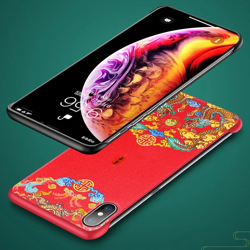 CENMASO для IPhone 11 Pro Max чехол тонкий Безрамное кольцо винтажный китайский стиль для iPhone 11 Pro X XS Max XR 11 7 8 Plus задний Чехол