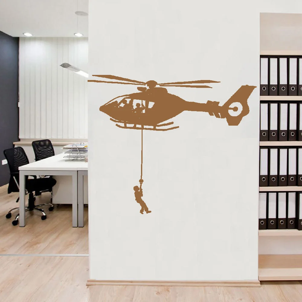 

Exquisite Helicopter Wall Stickers Vinyl Removable For Kids Room Nature Decor Wallsticker Decoration Boys Murals Wallpaper