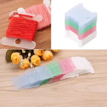 

50Pcs Embroidery Floss Craft Thread Bobbin Cross Stitch Storage Holder Plastic