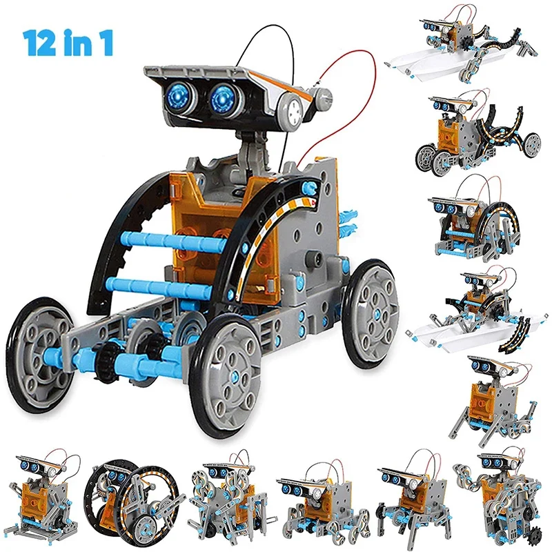 12 In1 Solar Robot Building Kits Science Intellectual Development DIY Student Physics Experiment Assembled Toys for Children | Игрушки и