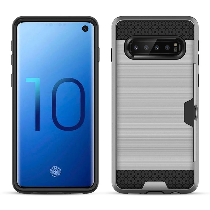 100 шт. чехол Hybird TPU+ PC Armor для samsung S10 5G E S9 S8 Plus Note 10 10+ 9 8 матовый чехол для карт, двухслойный противоударный чехол