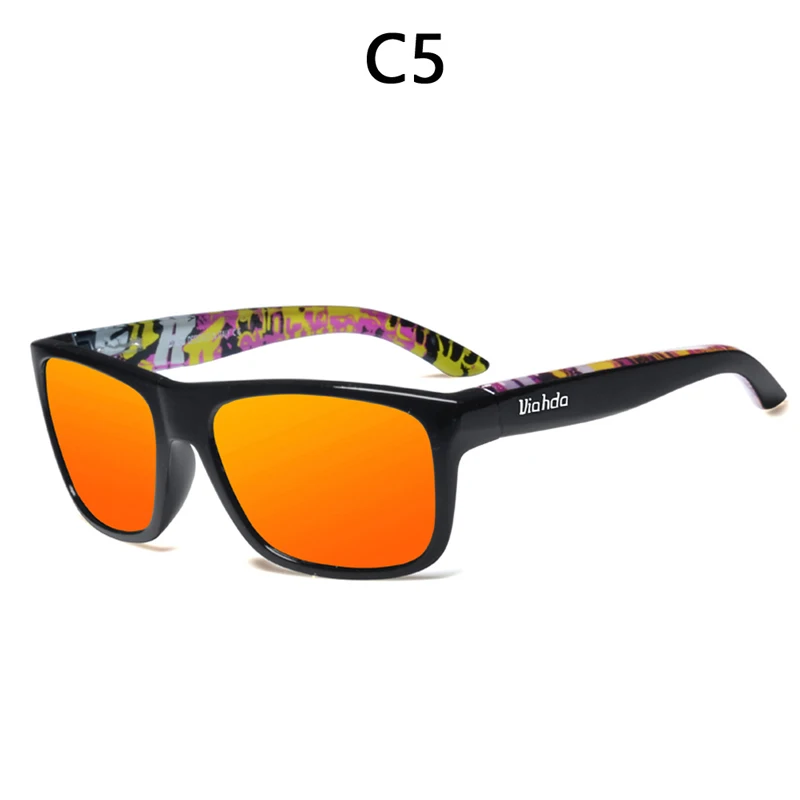 VIAHDA поляризационные солнцезащитные очки для вождения, мужские очки в стиле ретро, мужские солнцезащитные очки для мужчин, брендовые Роскошные зеркальные солнцезащитные очки - Цвет линз: C5