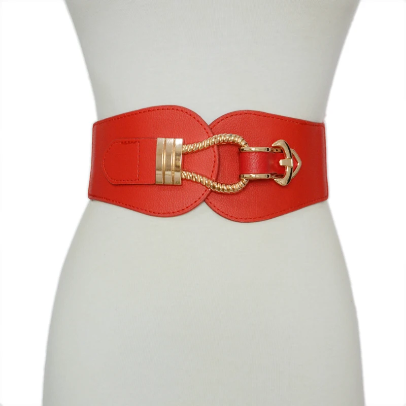 

Women's Belt Fashion Metal D-button Elastic Black / White / Red Waist Cover Ladies Wedding Party Desinger Waistband BG-1682