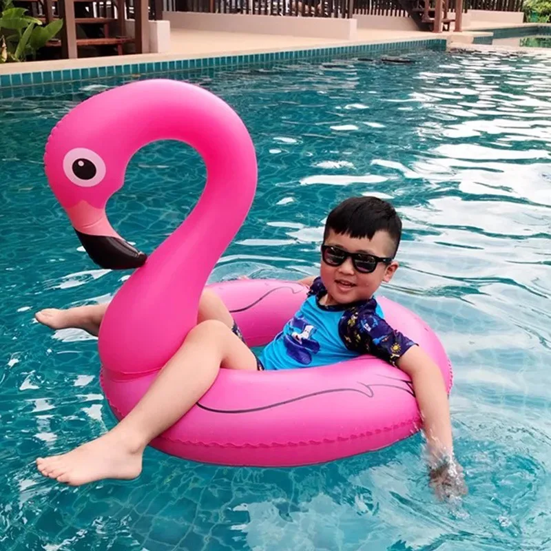 

90 cm Inflatable Flamingo Swimming Ring Inflatable Flamingo Riding Inflatable Water Riding Chair Lifesaving Ring