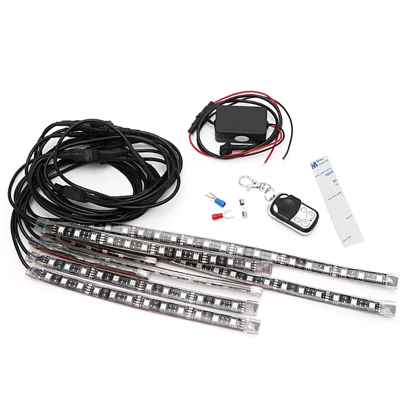 

8 Pcs 5050 SMD Strip Flexible RGB Flashing Light LED Remote Control Motorcycle