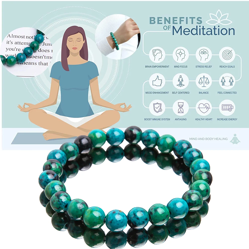 Браслет Chrysocolla браслеты из малахитовых бус для женщин и мужчин бусины