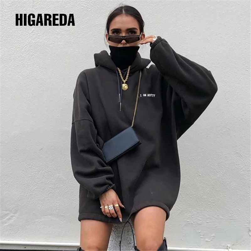 

Fake 2 Piece Turtleneck Oversized Hoodies Women Casual Loose Sweatshirt Ladies Autumn Long Sleeve Hooded Pullover