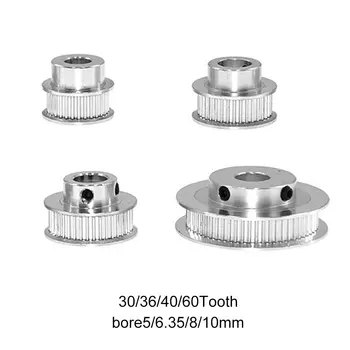 

3D Printers Part Width 6mm GT2 Timing Pulleys 30 36 40 60 Tooth 2GT Wheel Parts Aluminium Gear Teeth