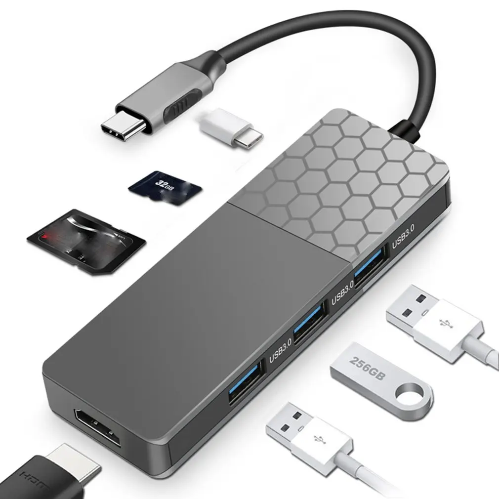 

Type-C Docking Station Typec Hub Multi-Function Usb Hub Hdmi 4K Notebook Low Temperature Accessories Usb Hub