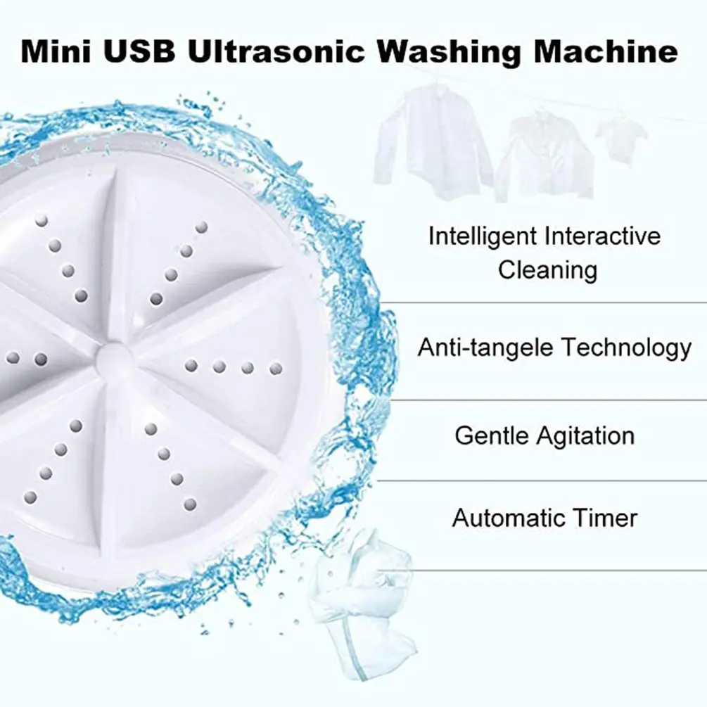 Mini Washing Machine USB Rotating Removes Dirt Portable Personal Laundry Ultrasonics Turbines Washer Clothes Cleaning Tools